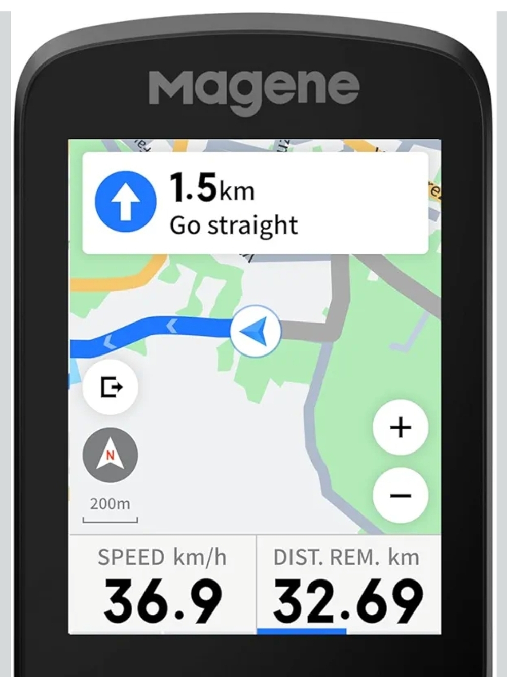 GPS Cycling Computer - Black - Turn-by-Turn Navigation